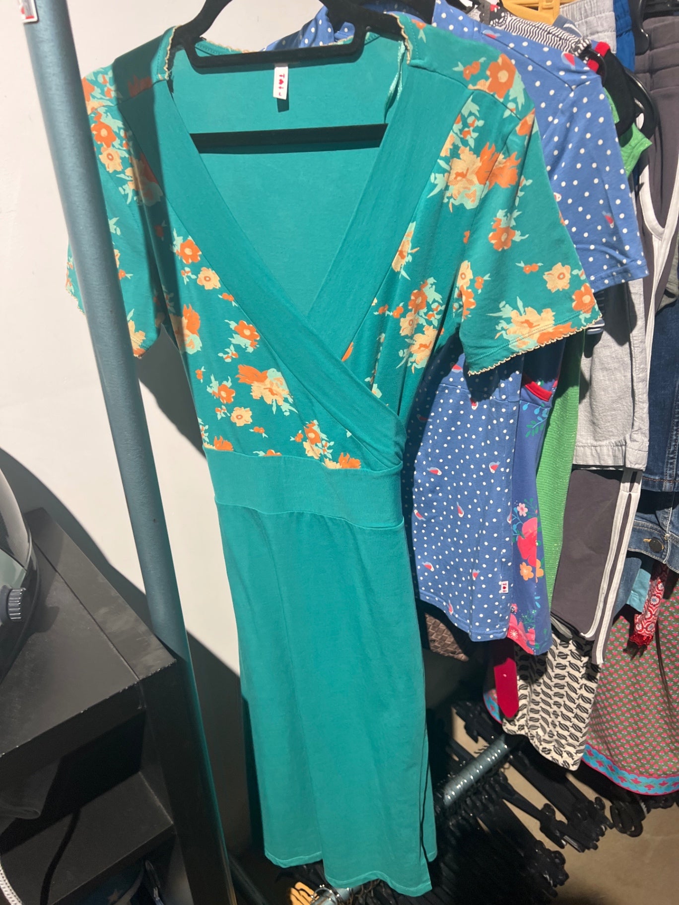 Blutsgeschwister Kleid Türkis, orange Gr.: S