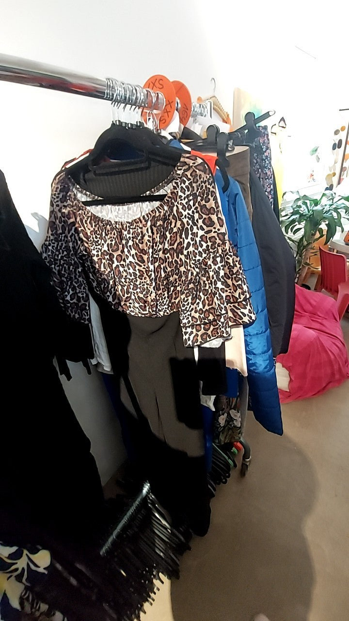 Jumpsuit Schwarz/Leo Gr.: S
