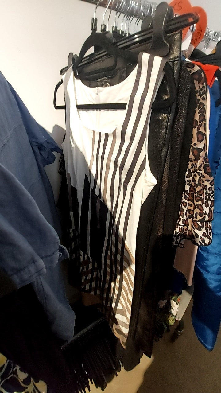 Kleid Schwarz/Braun/Weiß Gr.: S/M