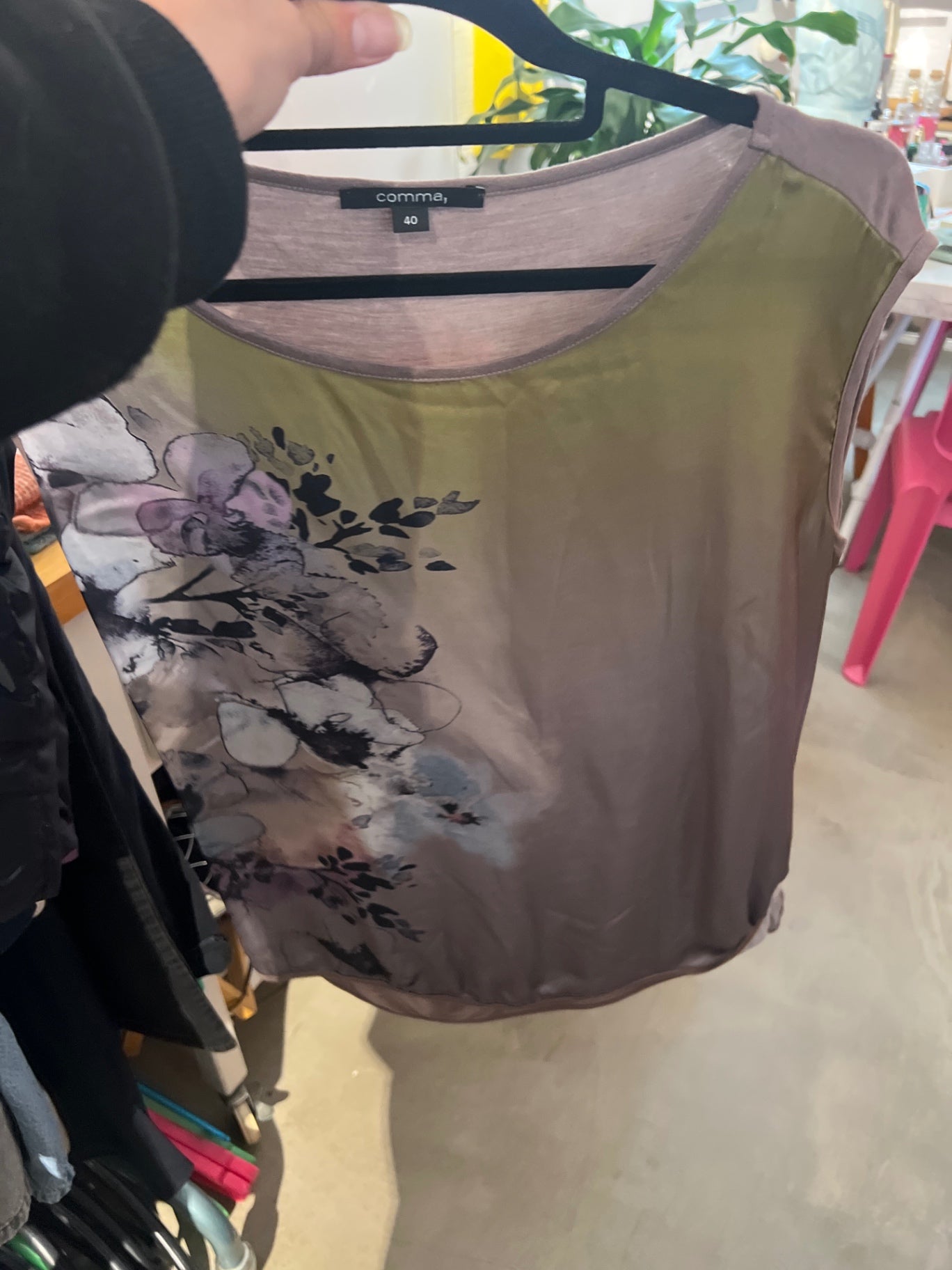 comma, T-Shirt / Top Braun Grün Gr.: 40