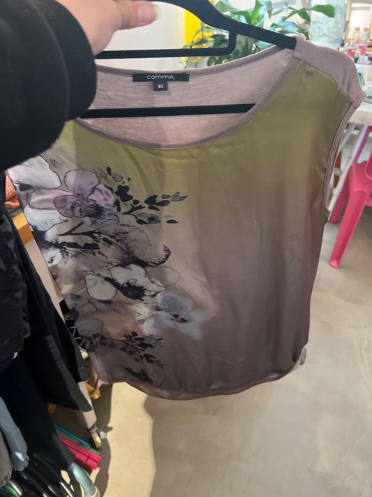comma, T-Shirt / Top Braun Grün Gr.: 40