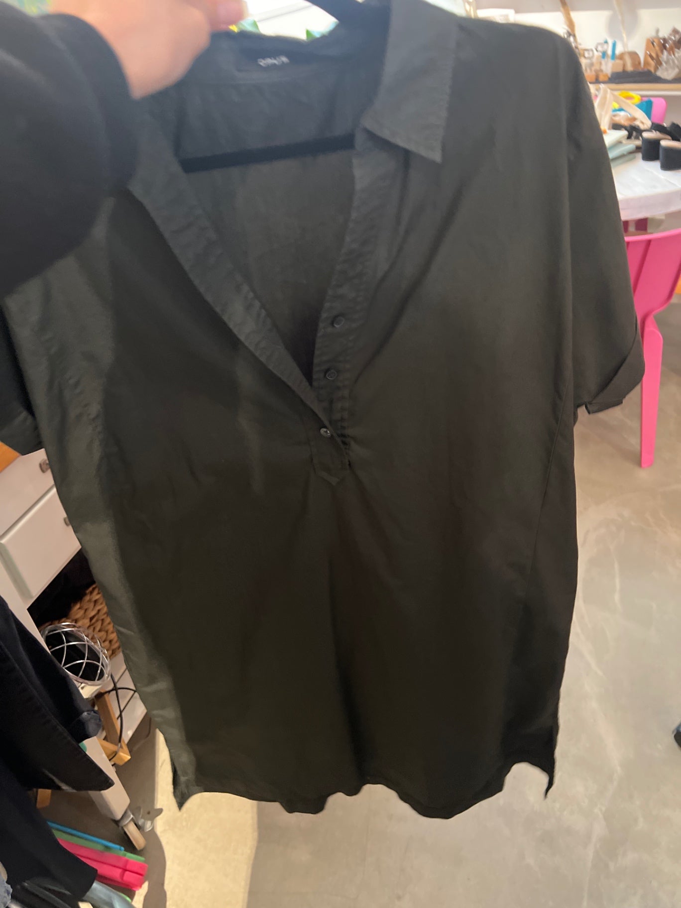 Opus Hemdkleid Grau Schwarz Gr.: XL