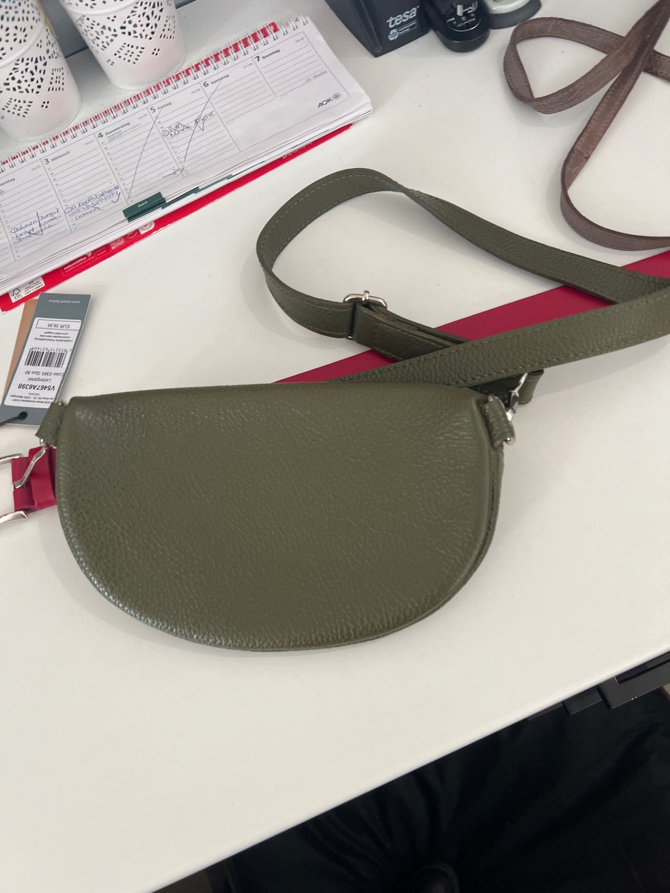 Leder Handtasche Grün