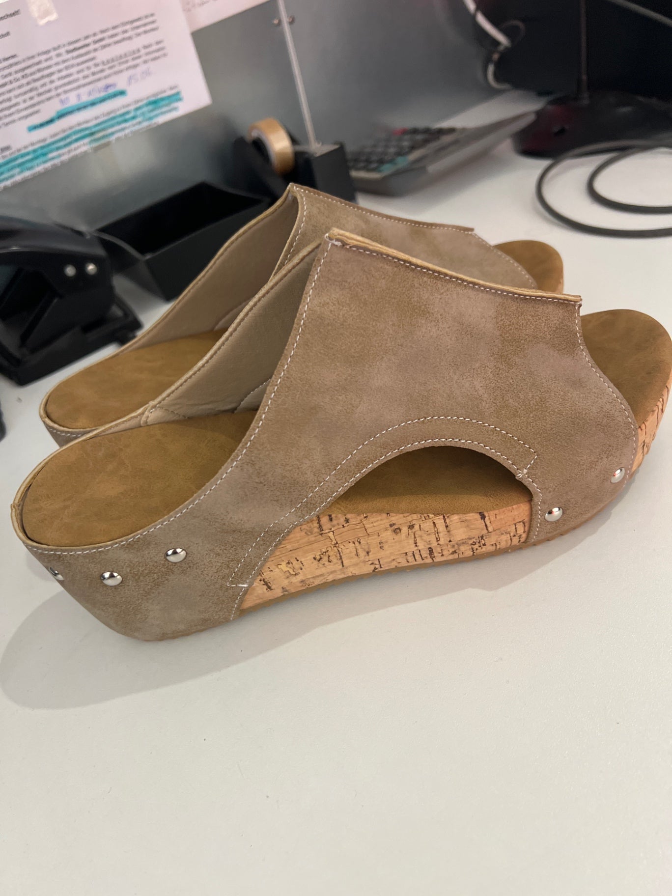 Sandalen Beige Kork Gr.: 40