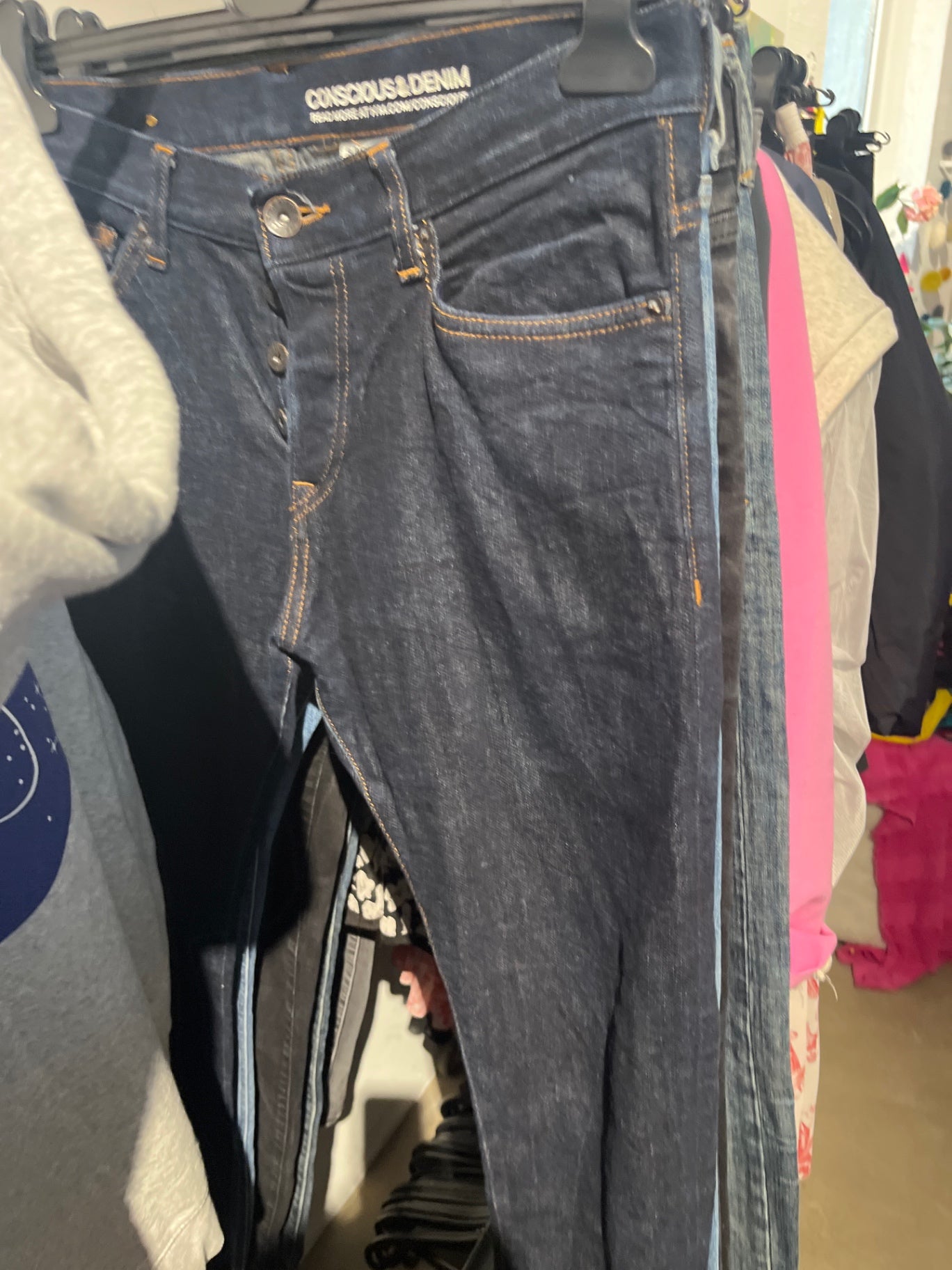 H&M Jeans Dunkelblau Gr.: 34/34