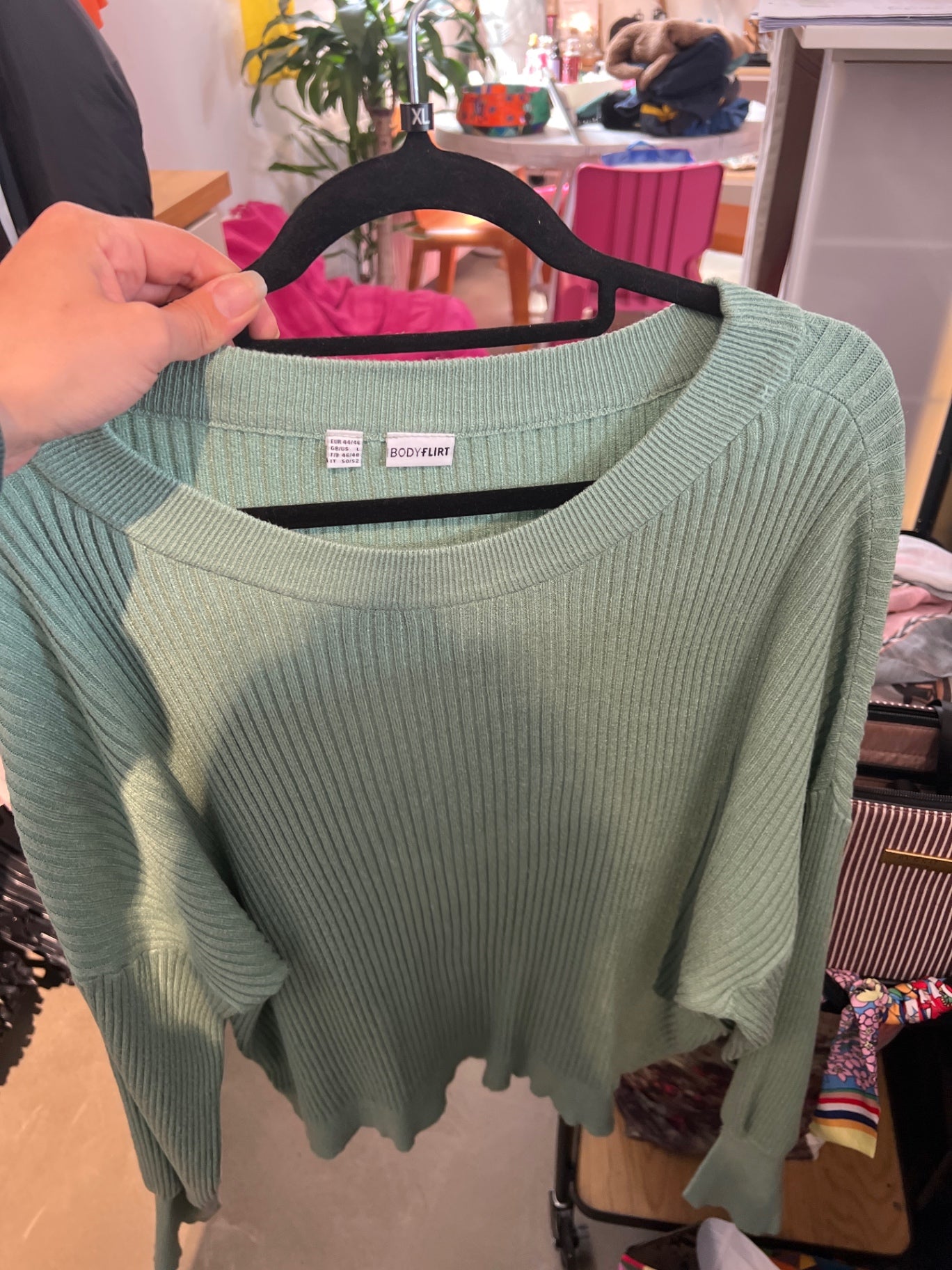BODYFLIRT Pullover Hellgrün Gr.: XXL
