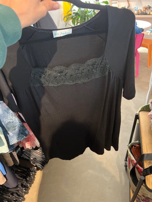 Ulla Popken T-Shirt Schwarz Gr.: XXL