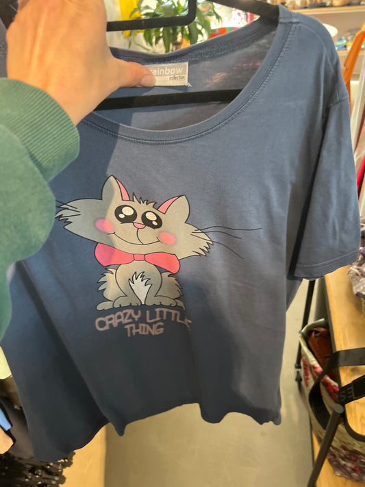 Rainbow T-Shirt Blau Katze Gr.: XXL