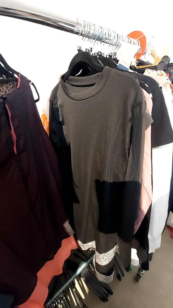 Kleid Schwarz mit Silber Gr.: XL