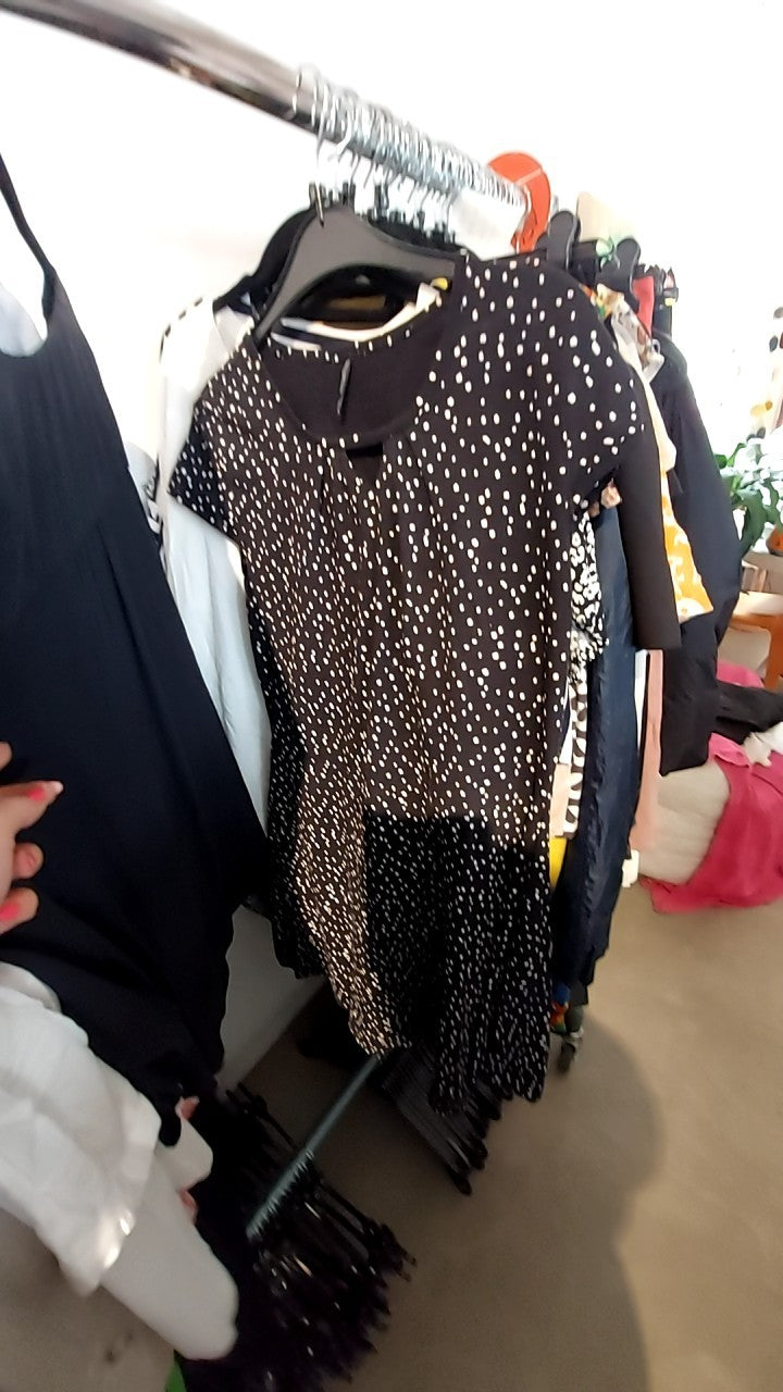 Laura Torelli Kleid Schwarz/weiße Punkte Gr.: M