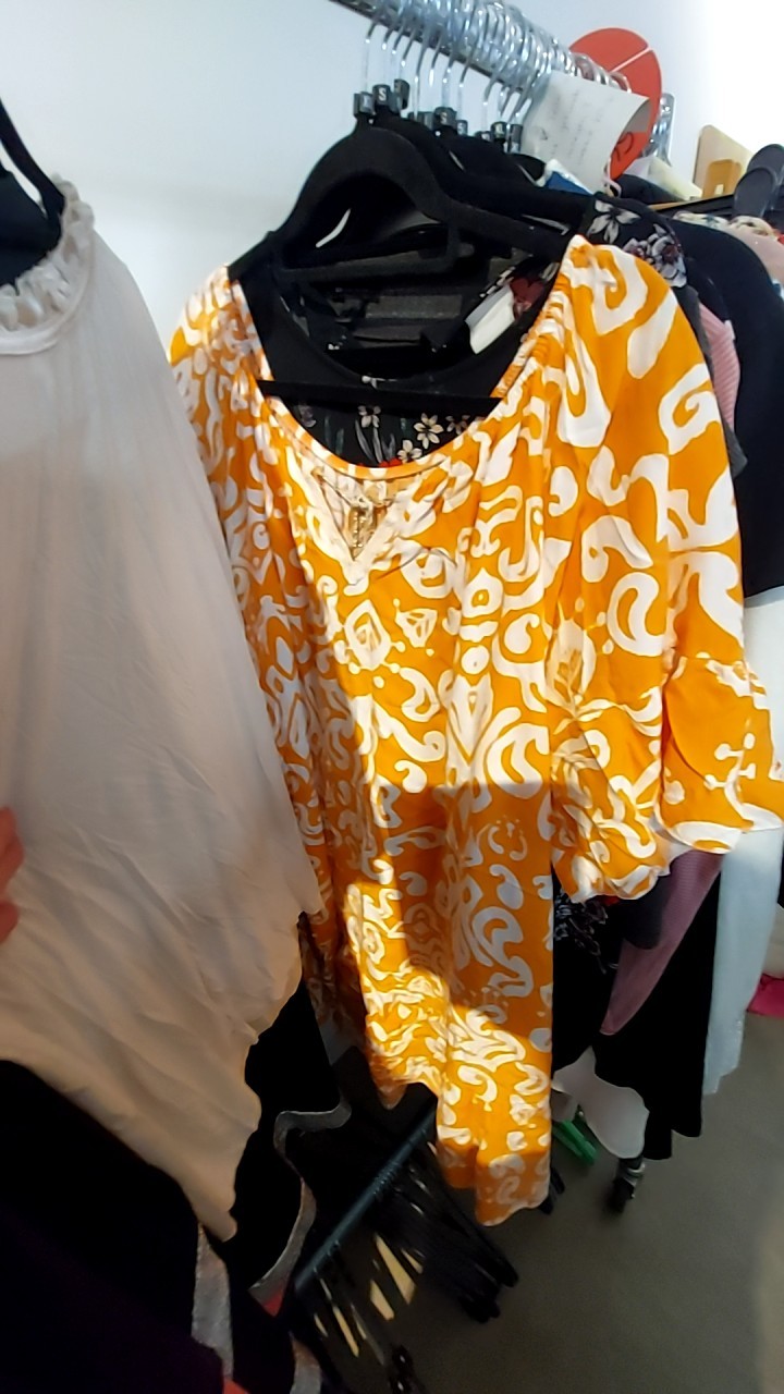 Blusenkleid Orange und Weiß Gr.: XXL