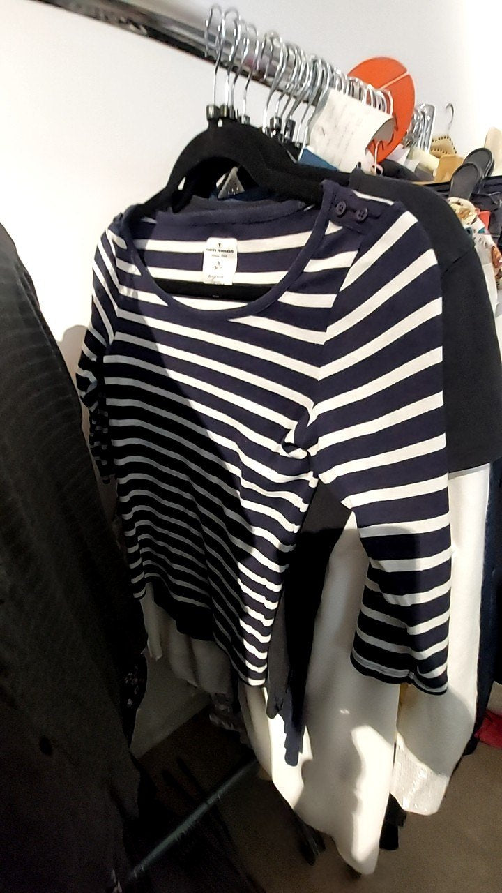 Tom Tailor Shirt Marineblau und Weiß Gr.: M