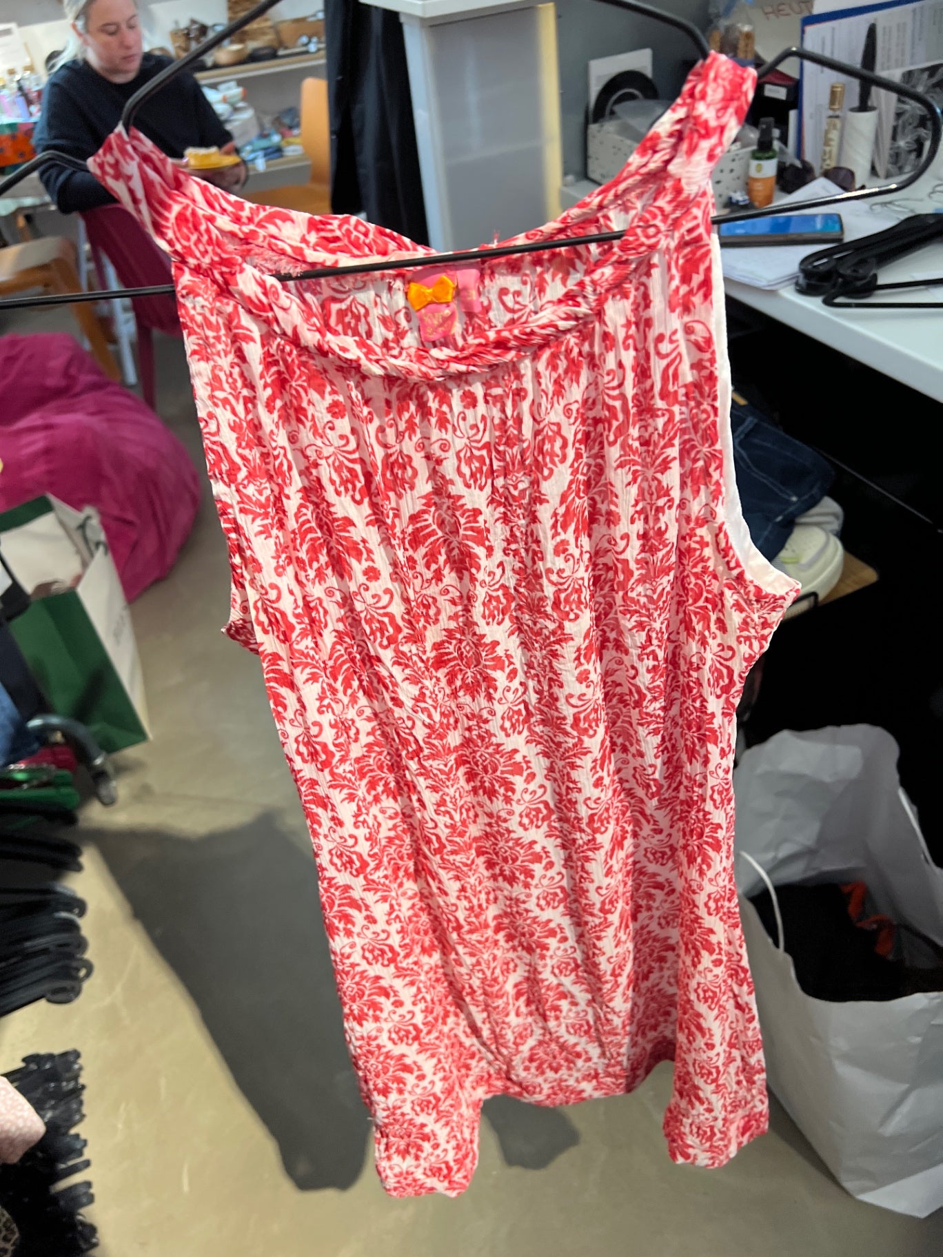 Kyra Top Rot und Weiß Gr.: M