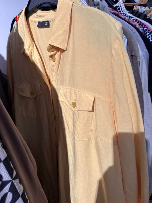 Rabe Bluse mit Leinen, Gelb Gr.: M
