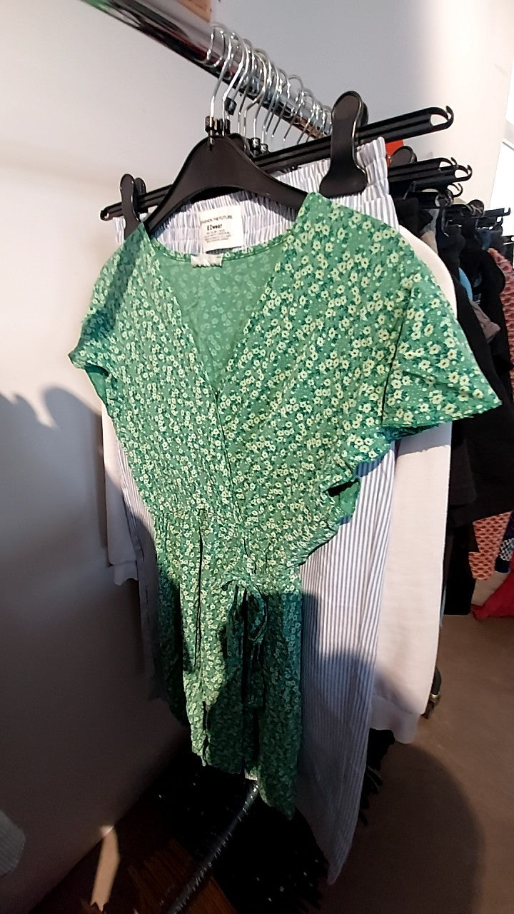 Made in Italy Kleid Grün/weiße Blumen Gr.: S