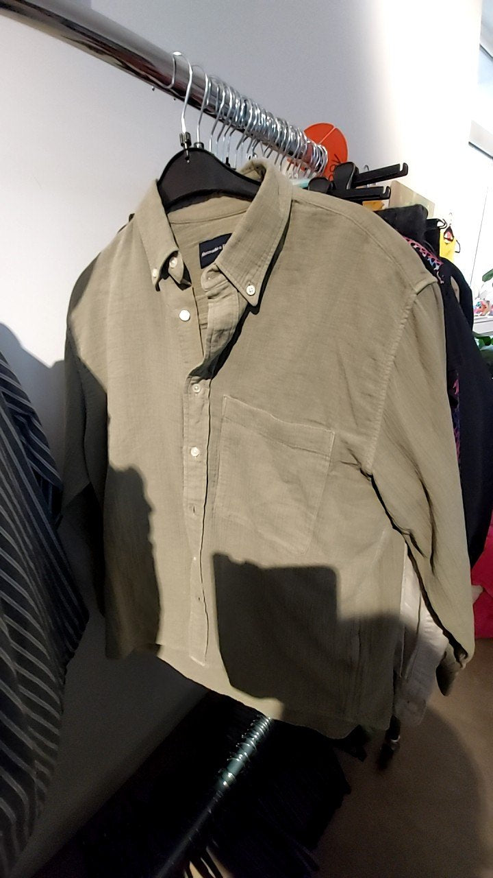 Abercrombie Hemd m. Leinen Grün Gr.: XXS