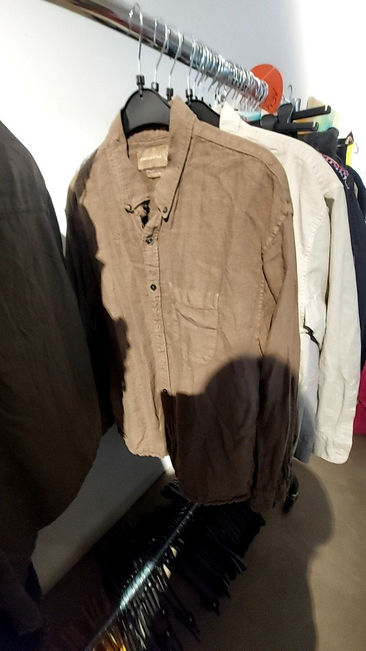 Abercrombie Hemd 100% Leinen Schlamm Gr.: S