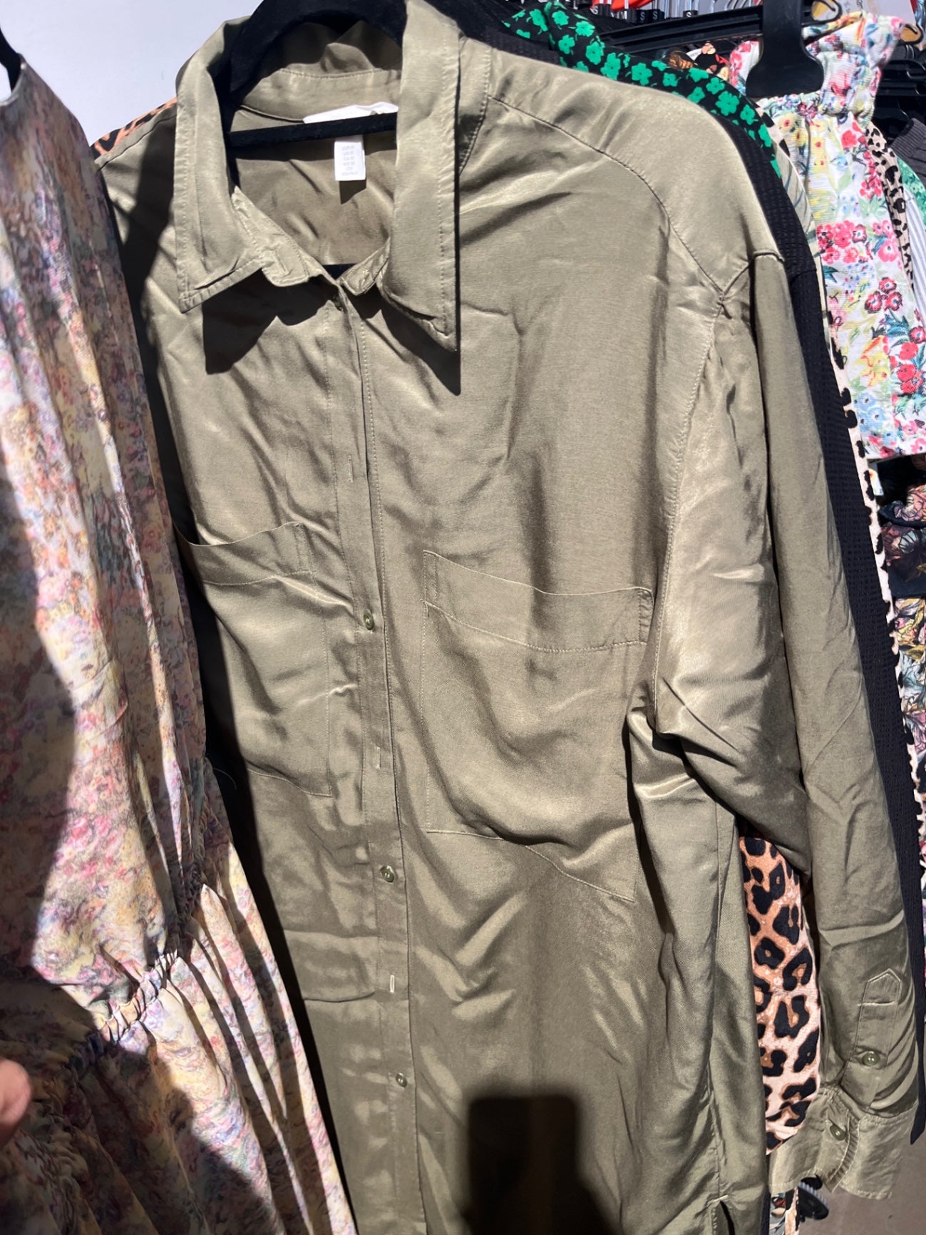 Unbekannt Blusenkleid Khaki Gr.: M