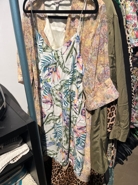 DIVIDED Kleid Weiß Blumen Gr.: L