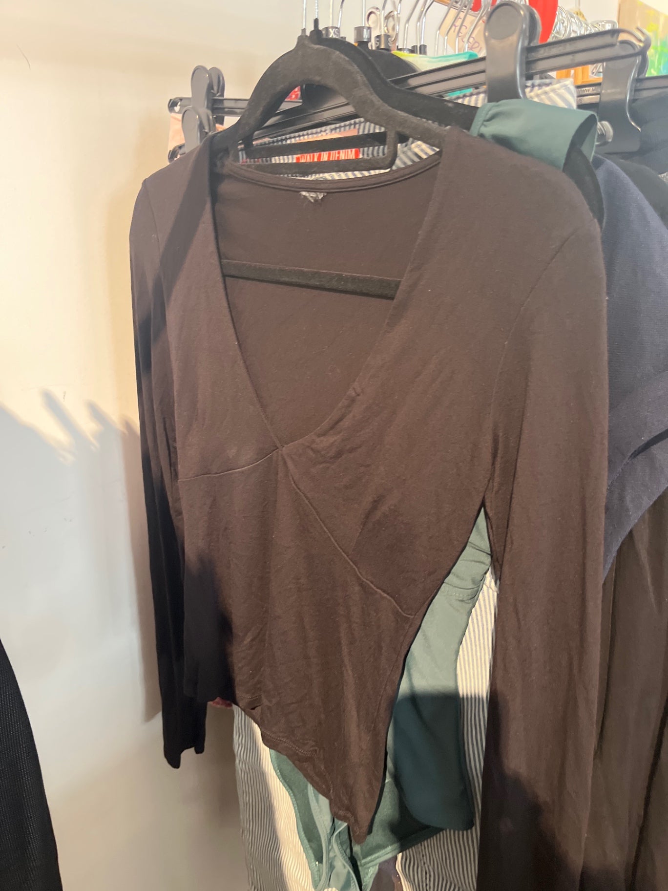  Langarmshirt Schwarz Gr.: S