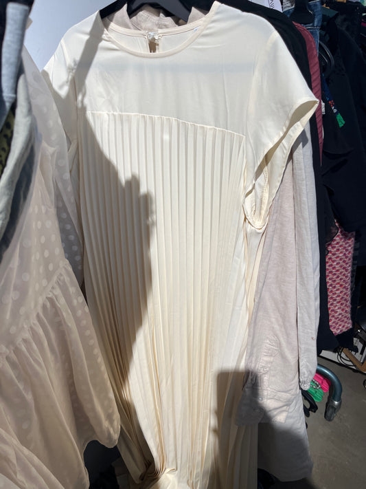 Plissee-Kleid Elfenbein Gr.: L