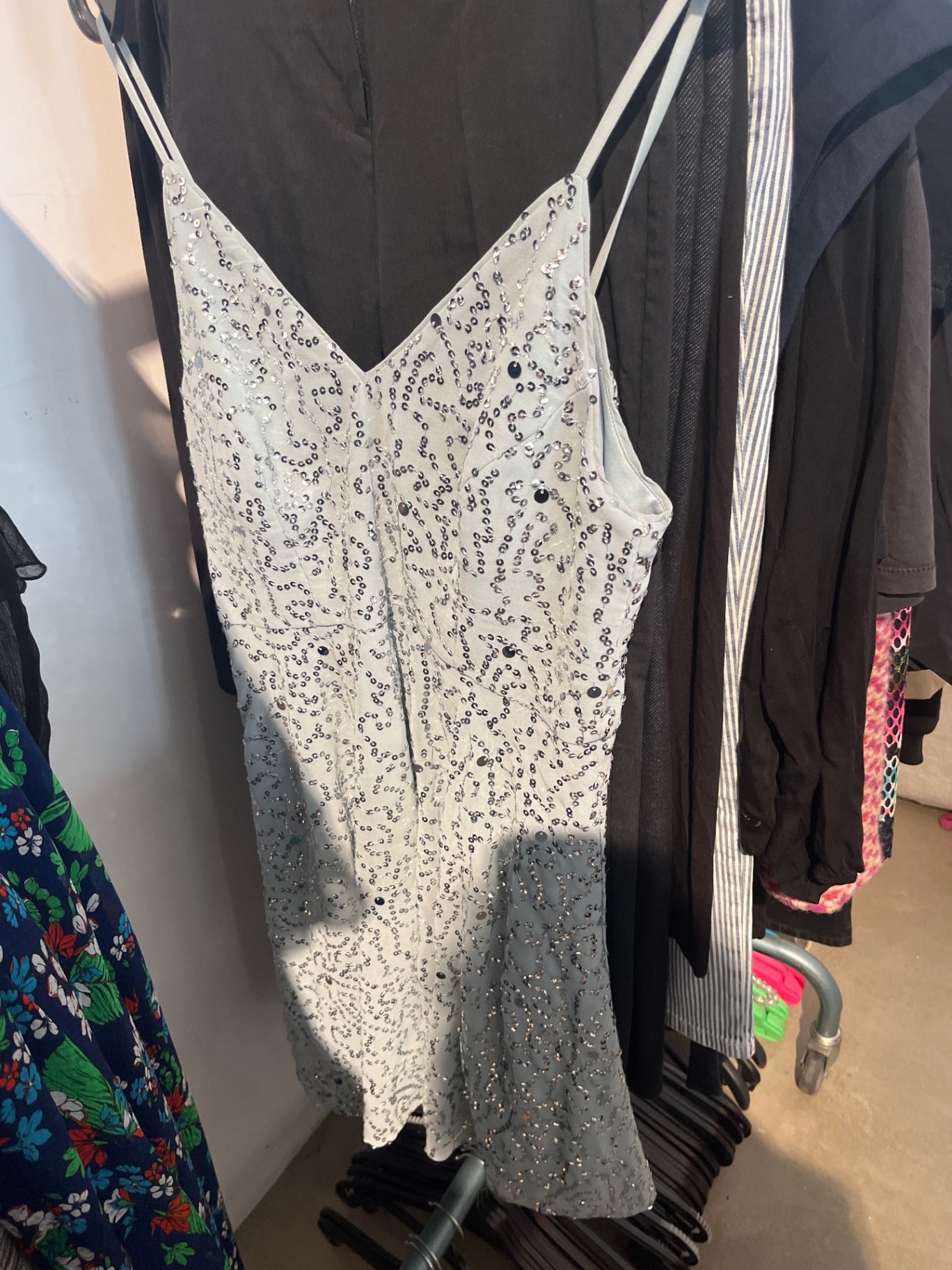 Jake Kleid Hellblau Pailletten Gr.: L