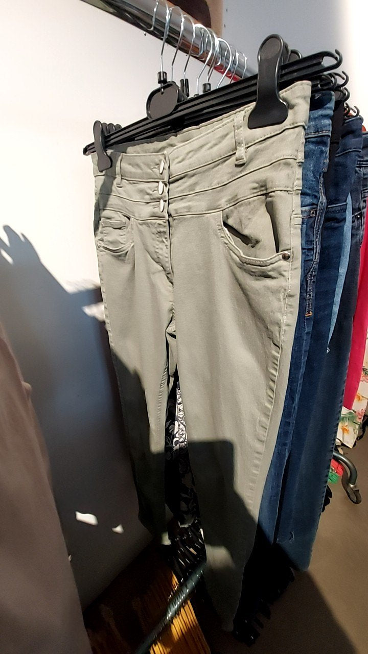 Elle Nor Hose Grün B-Ware/Streifen Gr.: M