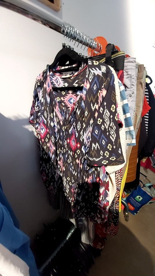CECIL T-Shirt Blau/Lila/Pink Gr.: XL