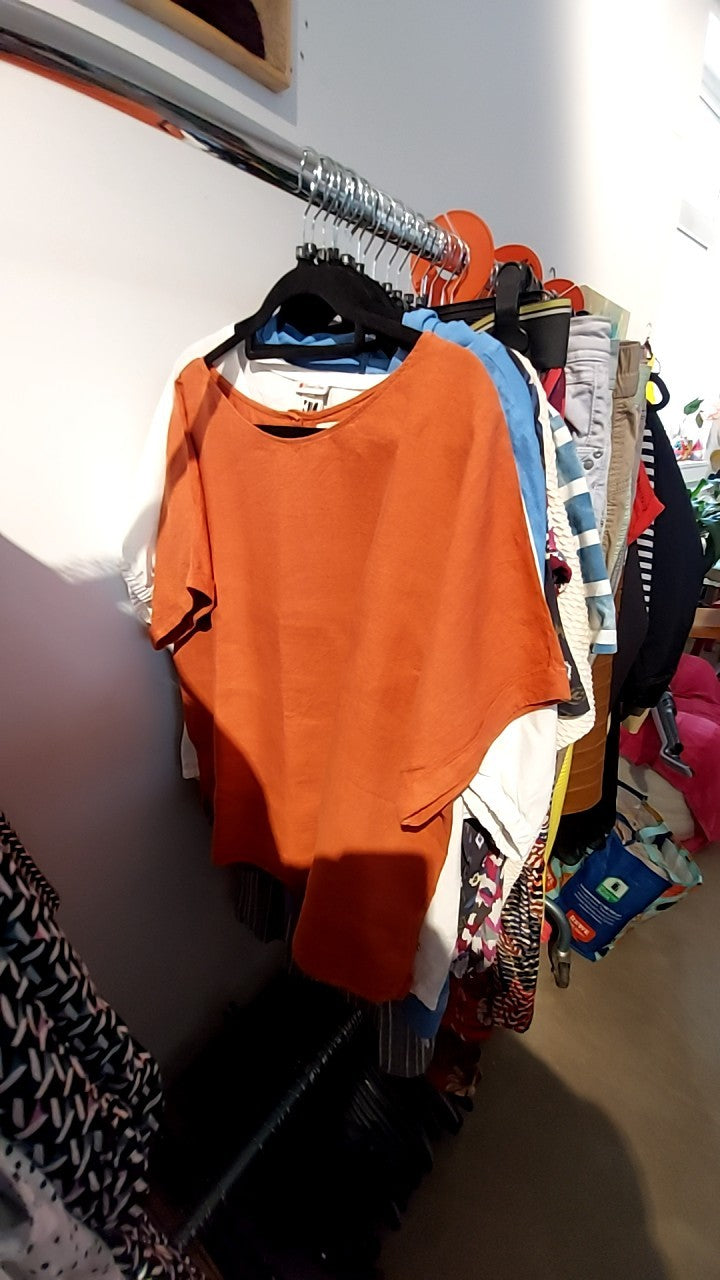 Christian Berg T-Shirt Rostbraun Leinen Gr.: 48