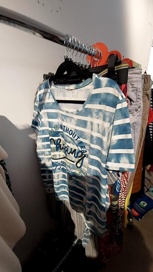 CECIL T-Shirt Blau und Weiß Gr.: XXL