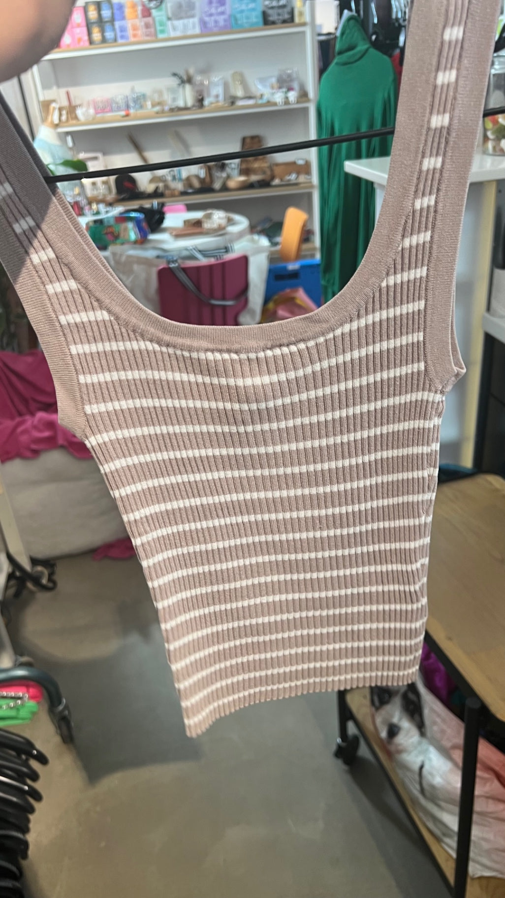 H&M Top Beige mit weißen Streifen Gr.: S