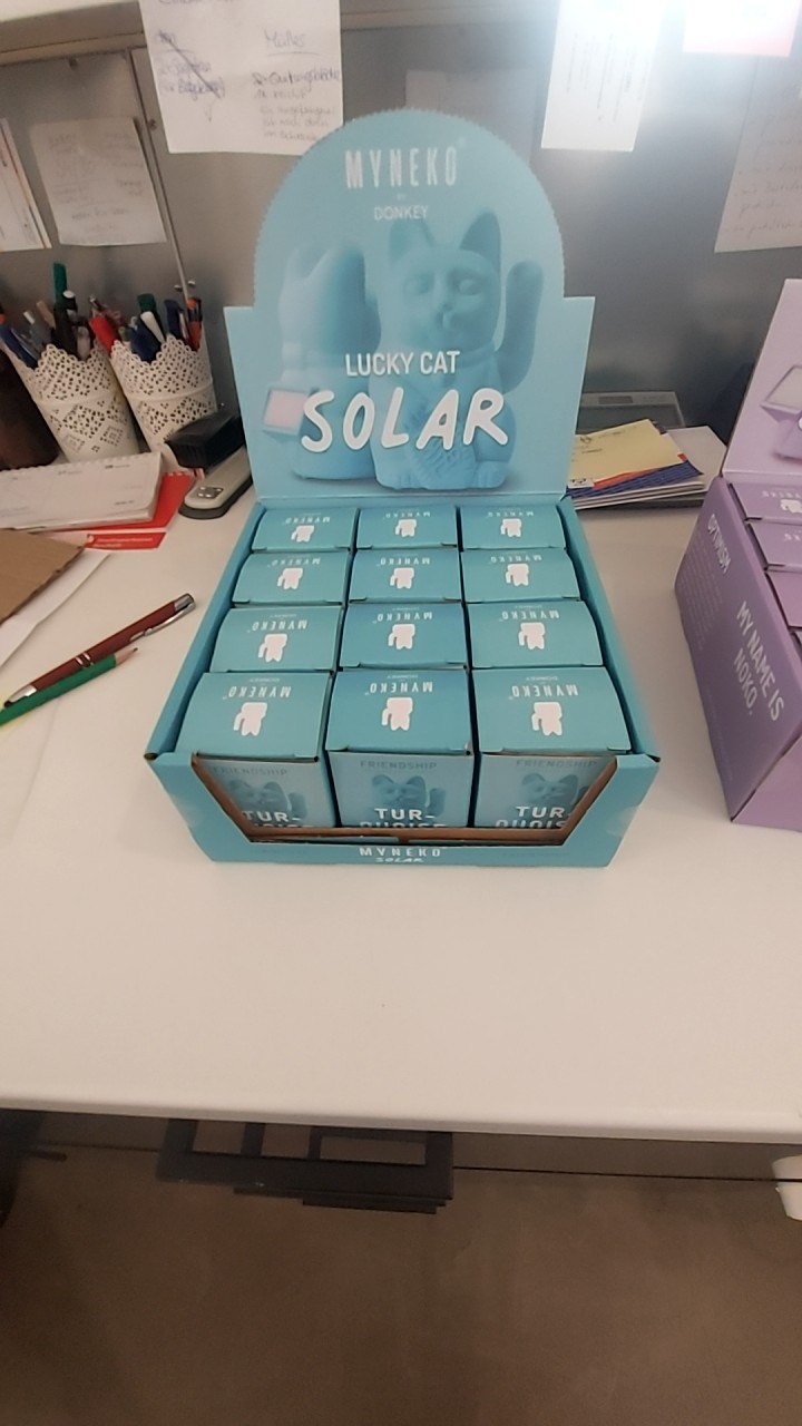 Donkey Winkekatze Turquoise Klein/Solar