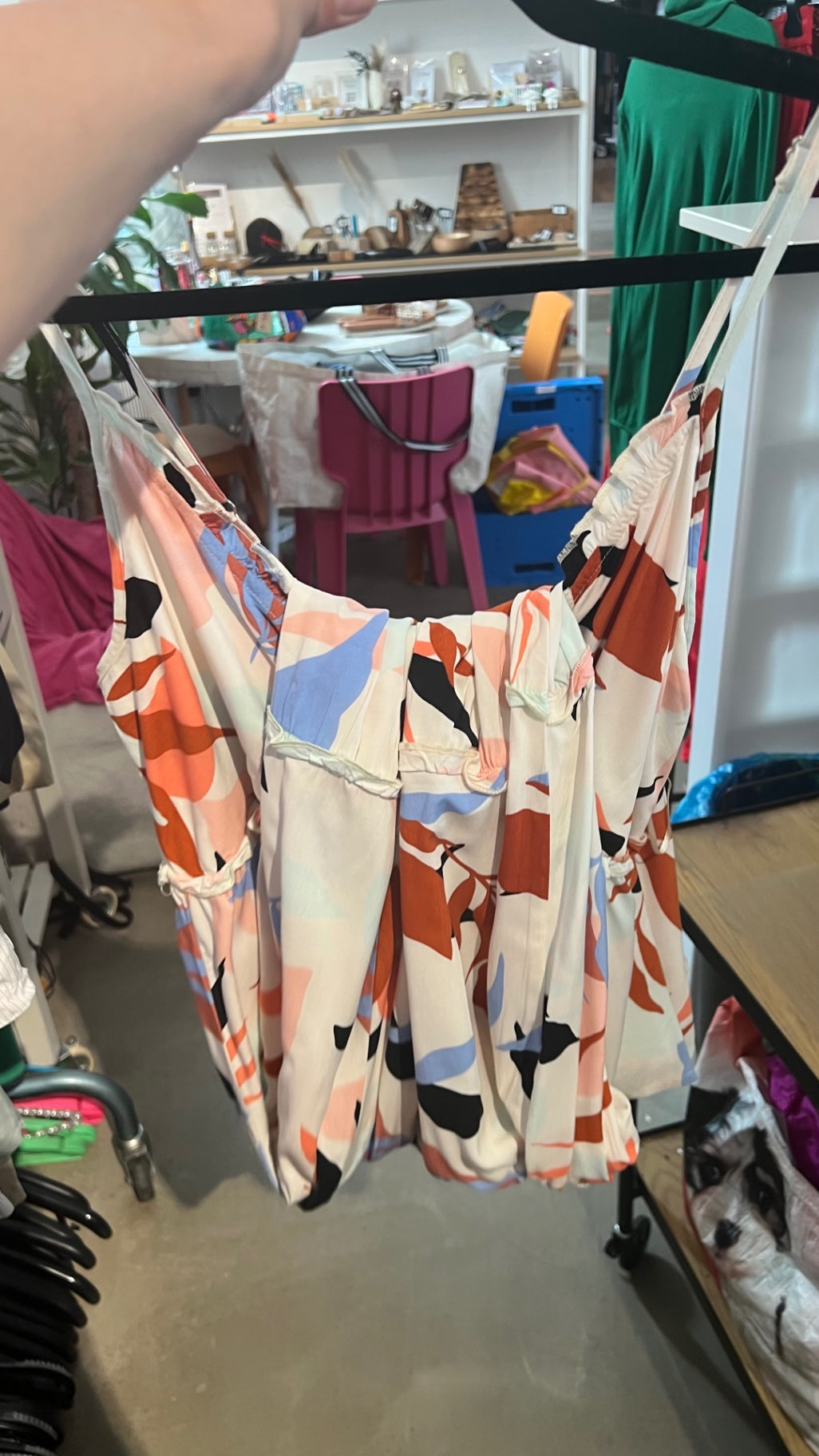 QS Kleid Beige Rosa Blau Gr.: M