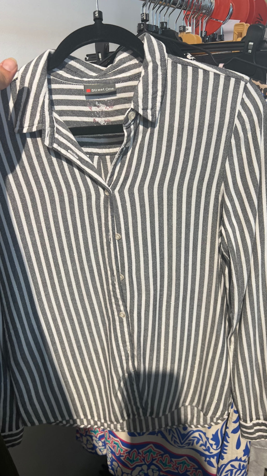 Street One Bluse Grau und Weiß Gr.: S