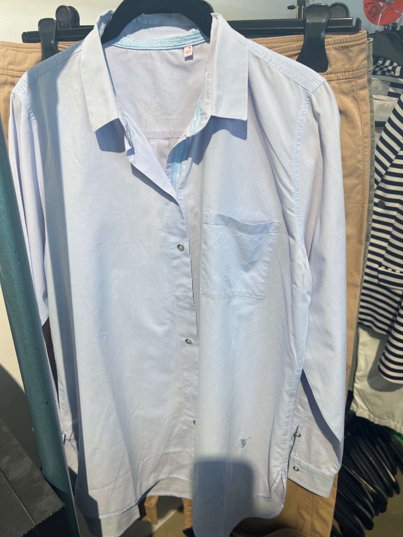 Emily van den Bergh Hemd Hellblau Gr.: 40