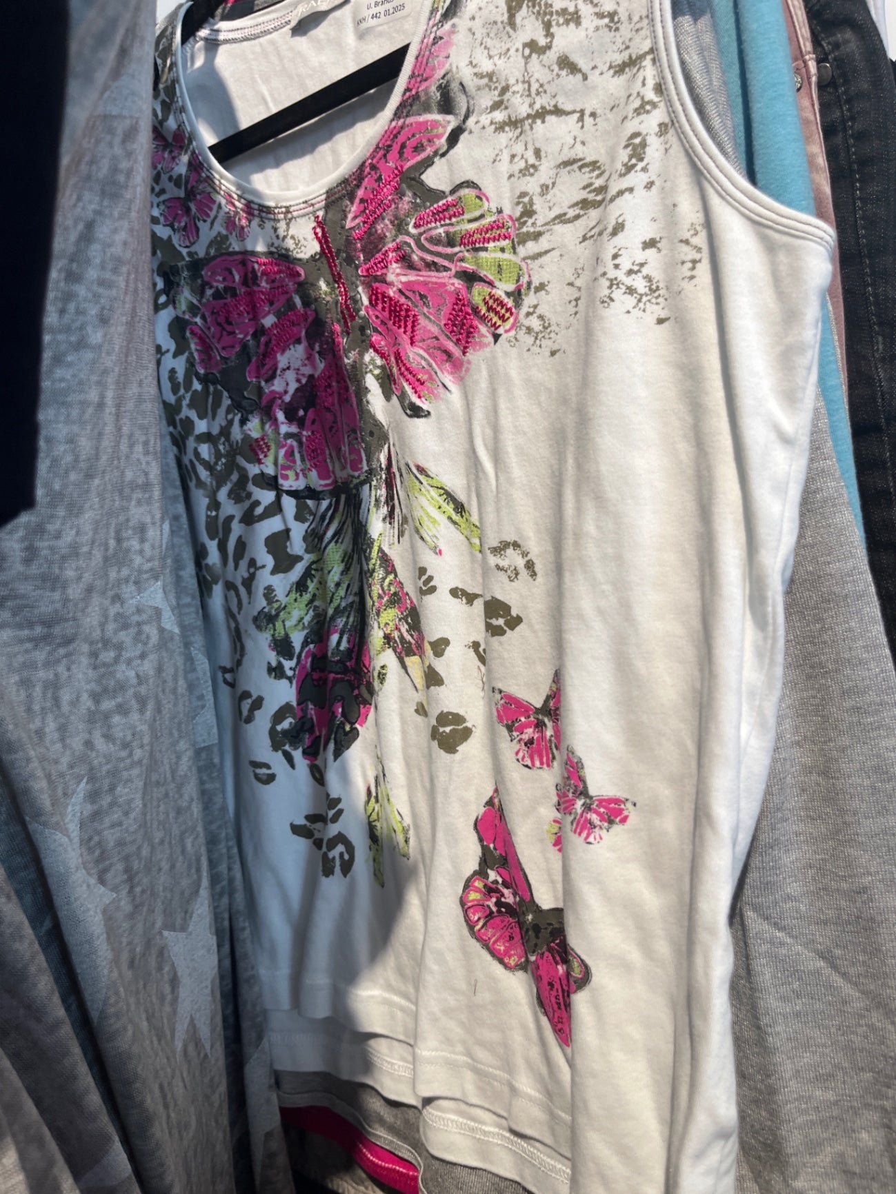 Rabe Top Weiß, Pink Gr.: 46