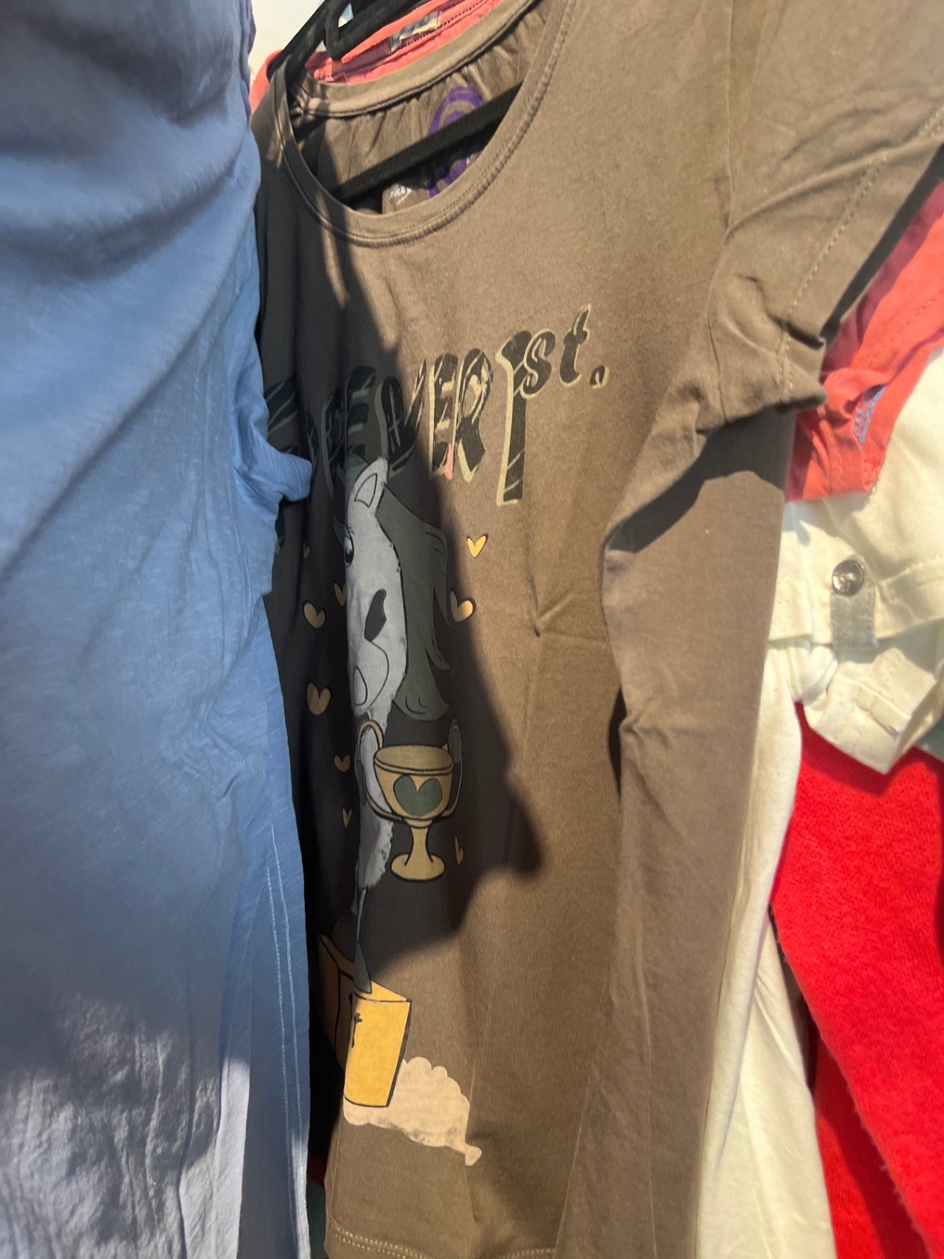 T-Shirt Braun Pferd Gr.: XL