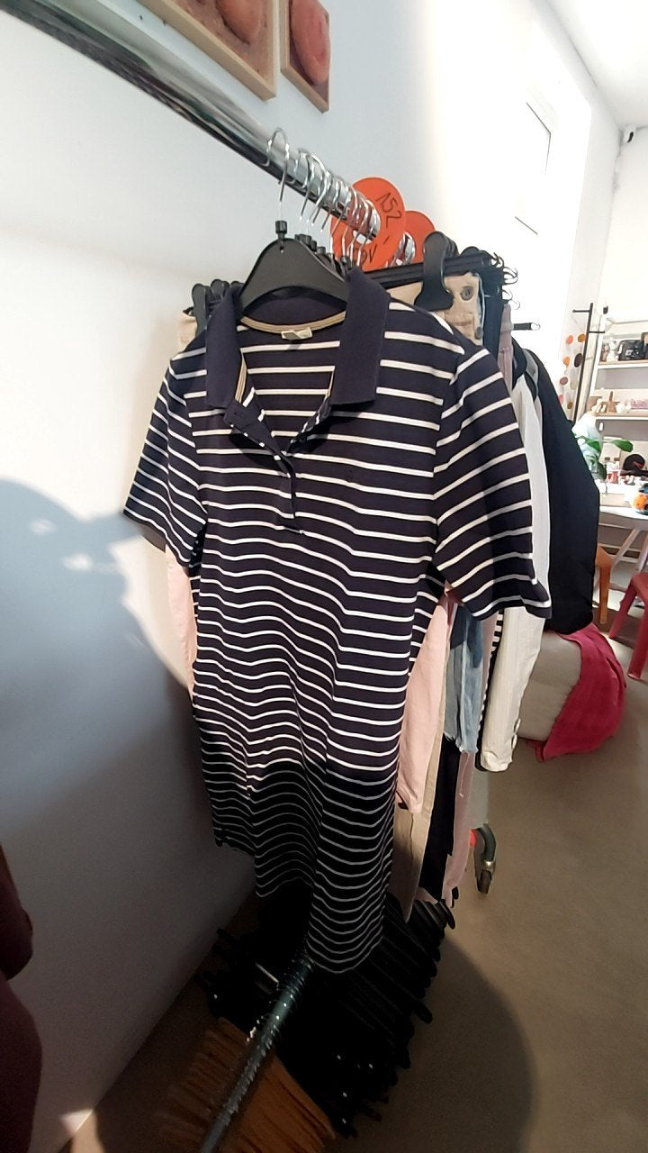 Esprit Kleid Marineblau und Weiß Gr.: L
