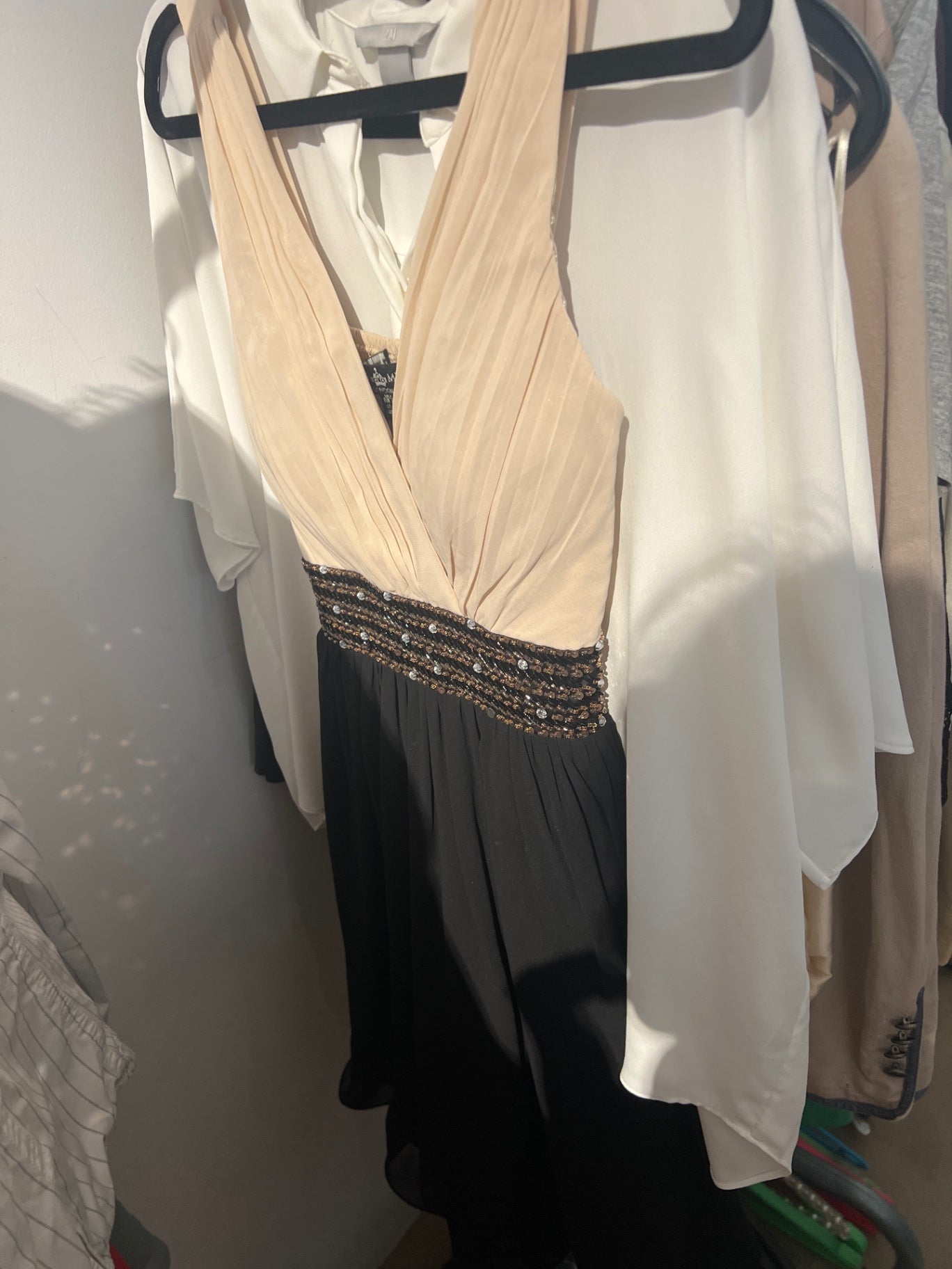 Little Misstress Kleid Beige, Schwarz, Gr.: S