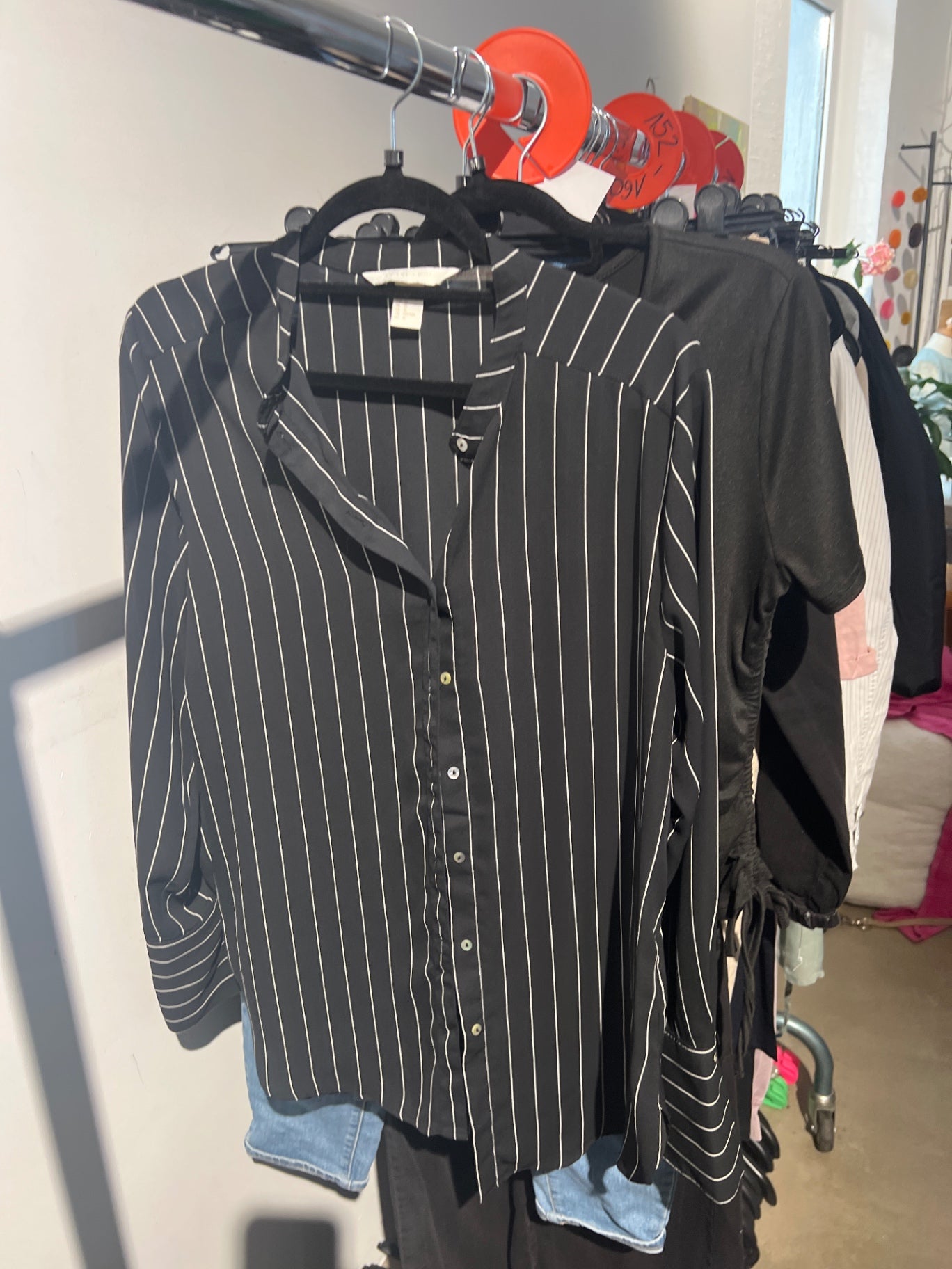 H&M Bluse Schwarz weiße Streifen Gr.: M