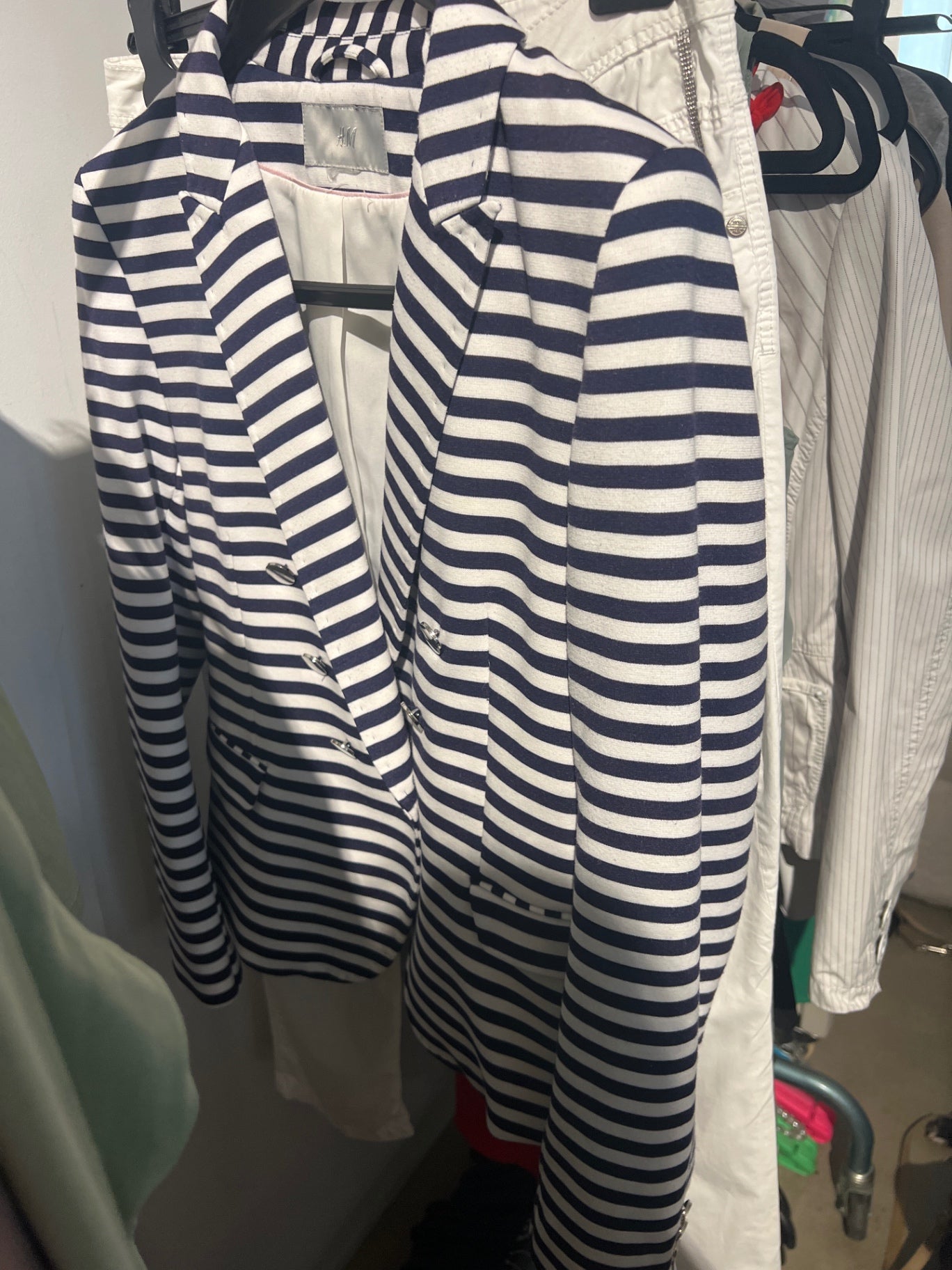 H&M Blazer Blau Weiß gestreift Gr.: M