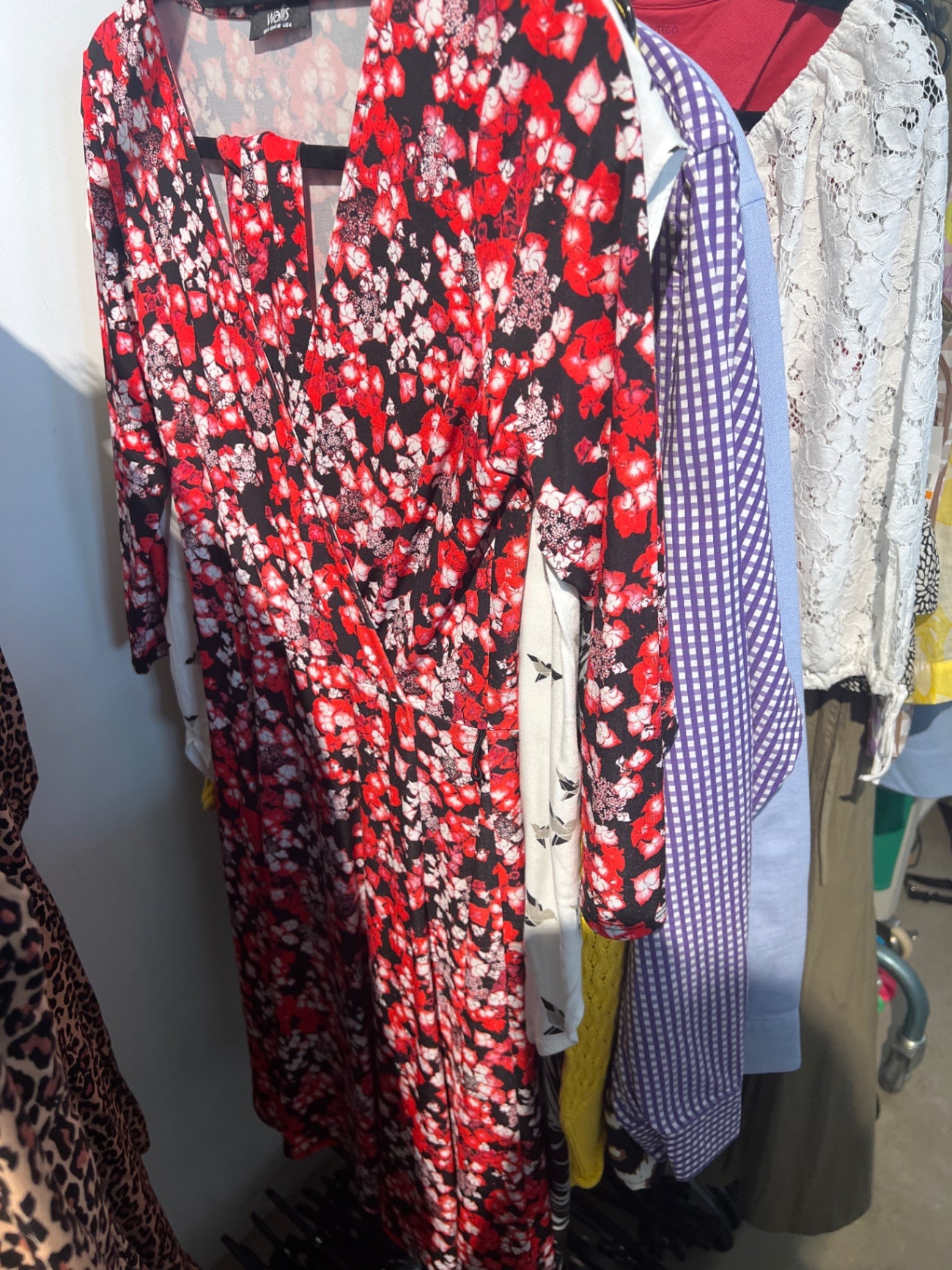Wallis Kleid Rot, Schwarz, Weiß Gr.: S