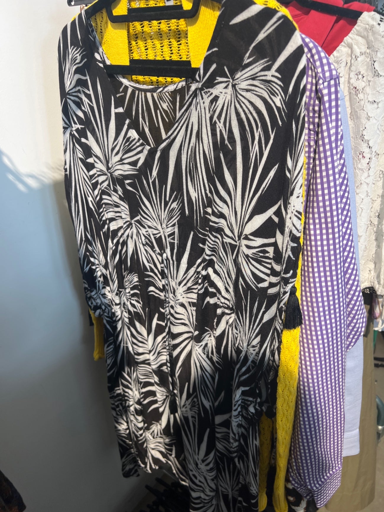 Blusenkleid Schwarz und Weiß Gr.: M
