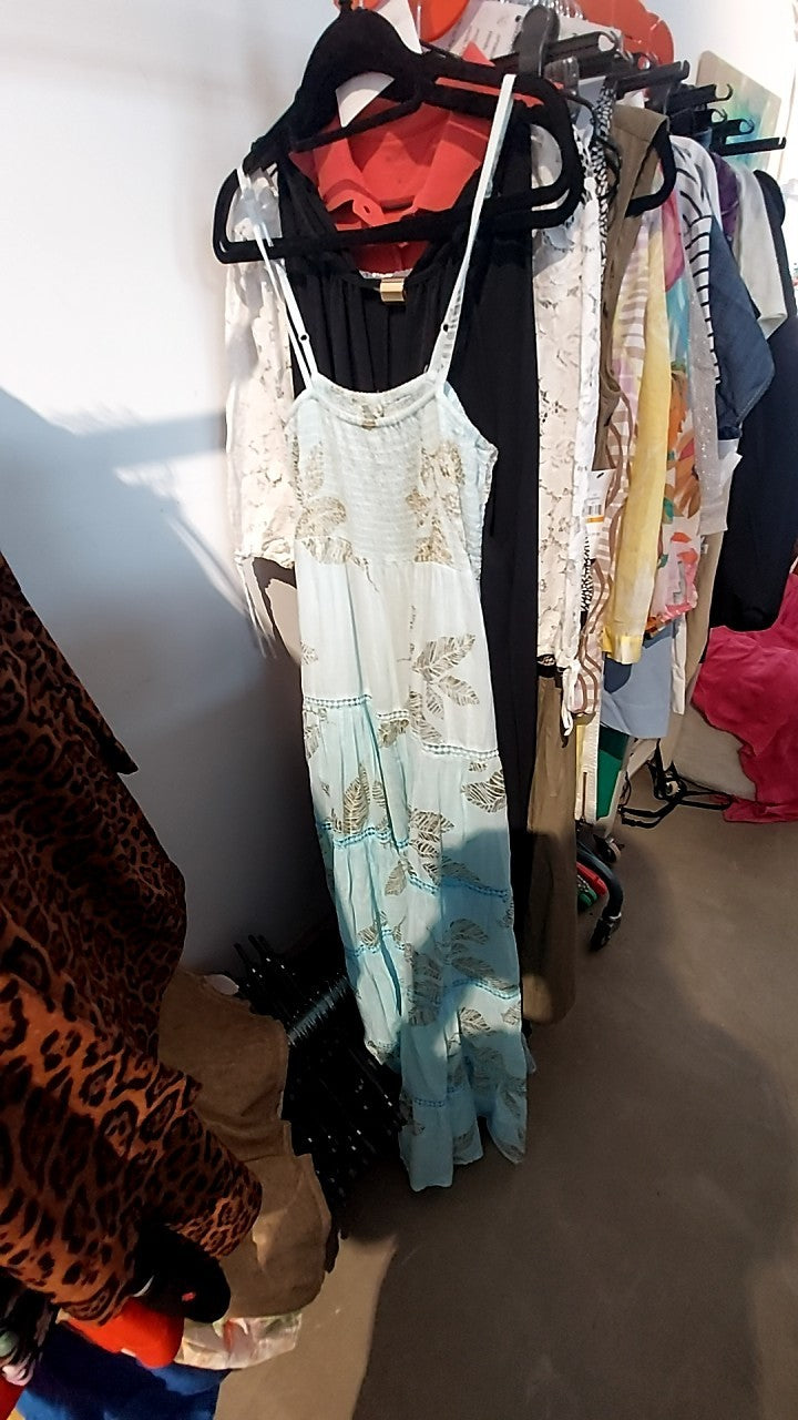 IBZ Mode Kleid Hellblau/Gold Gr.: L