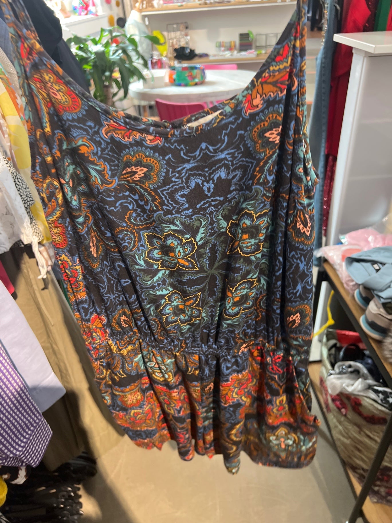 H&M Jumpsuit Schwarz mit bunt Gr.: S