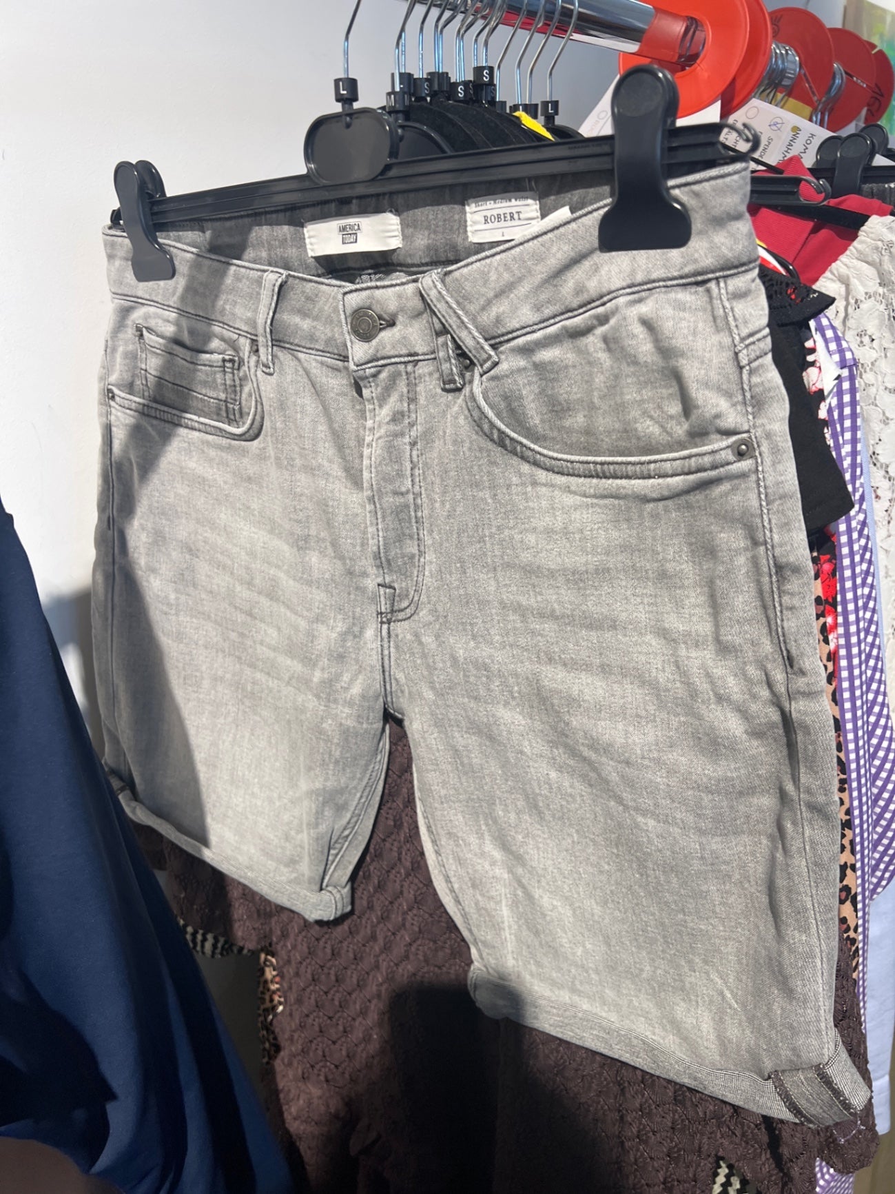 America Today Jeansshorts Grau Gr.: L