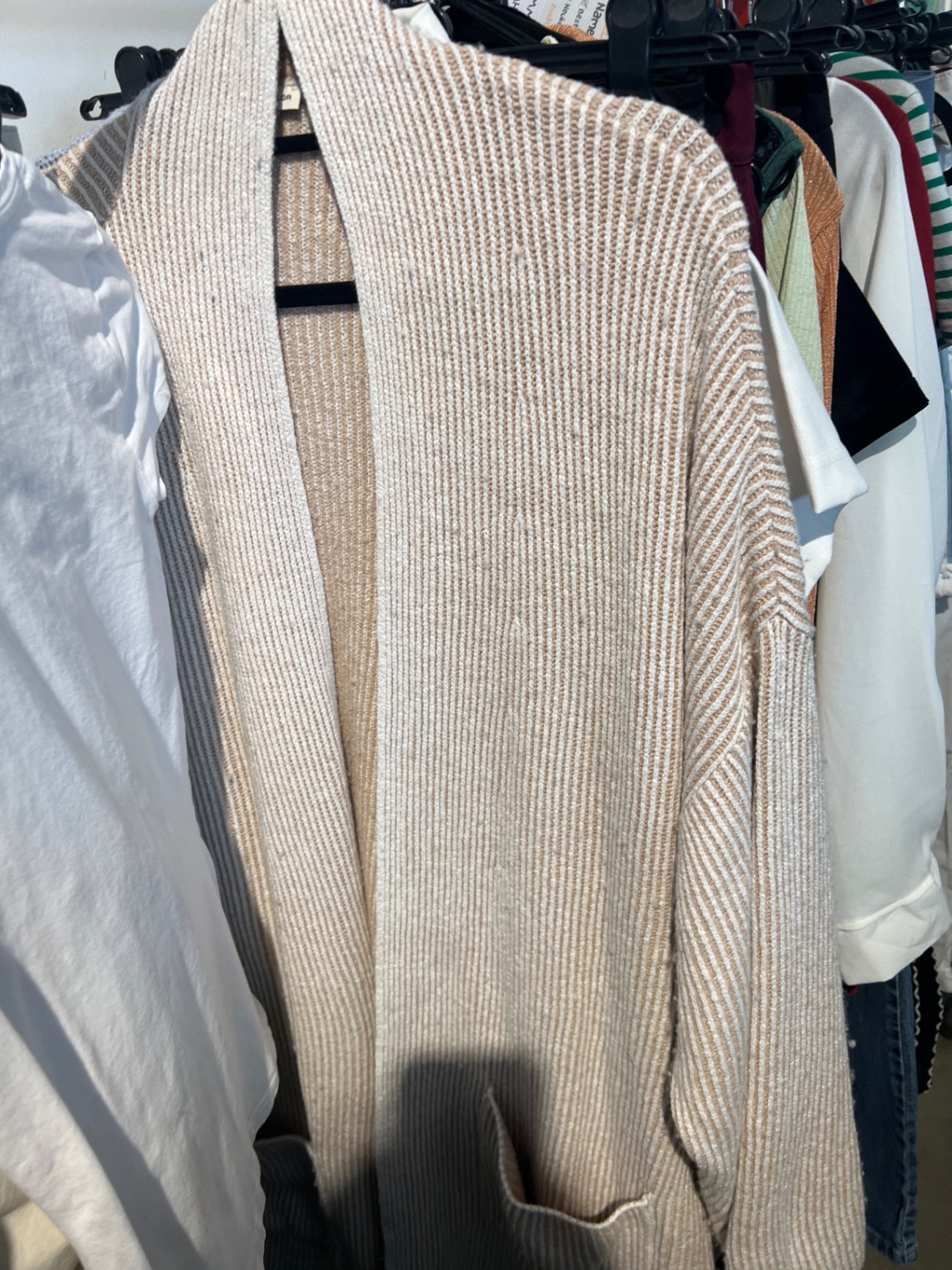 Street One Strickjacke Beige und Weiß Gr.: