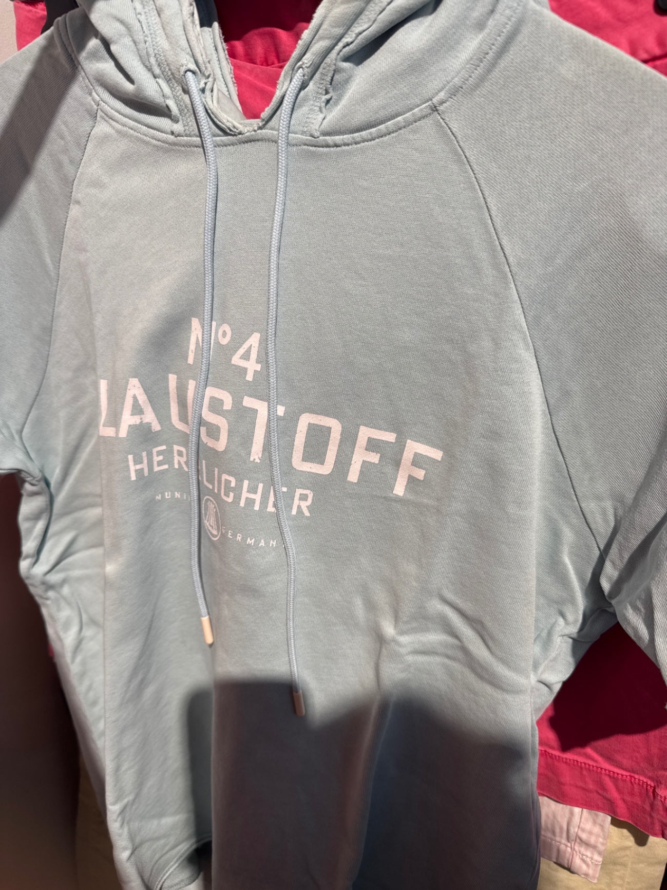 Herrlicher Hoodie kurzarm Hellblau Gr.: M