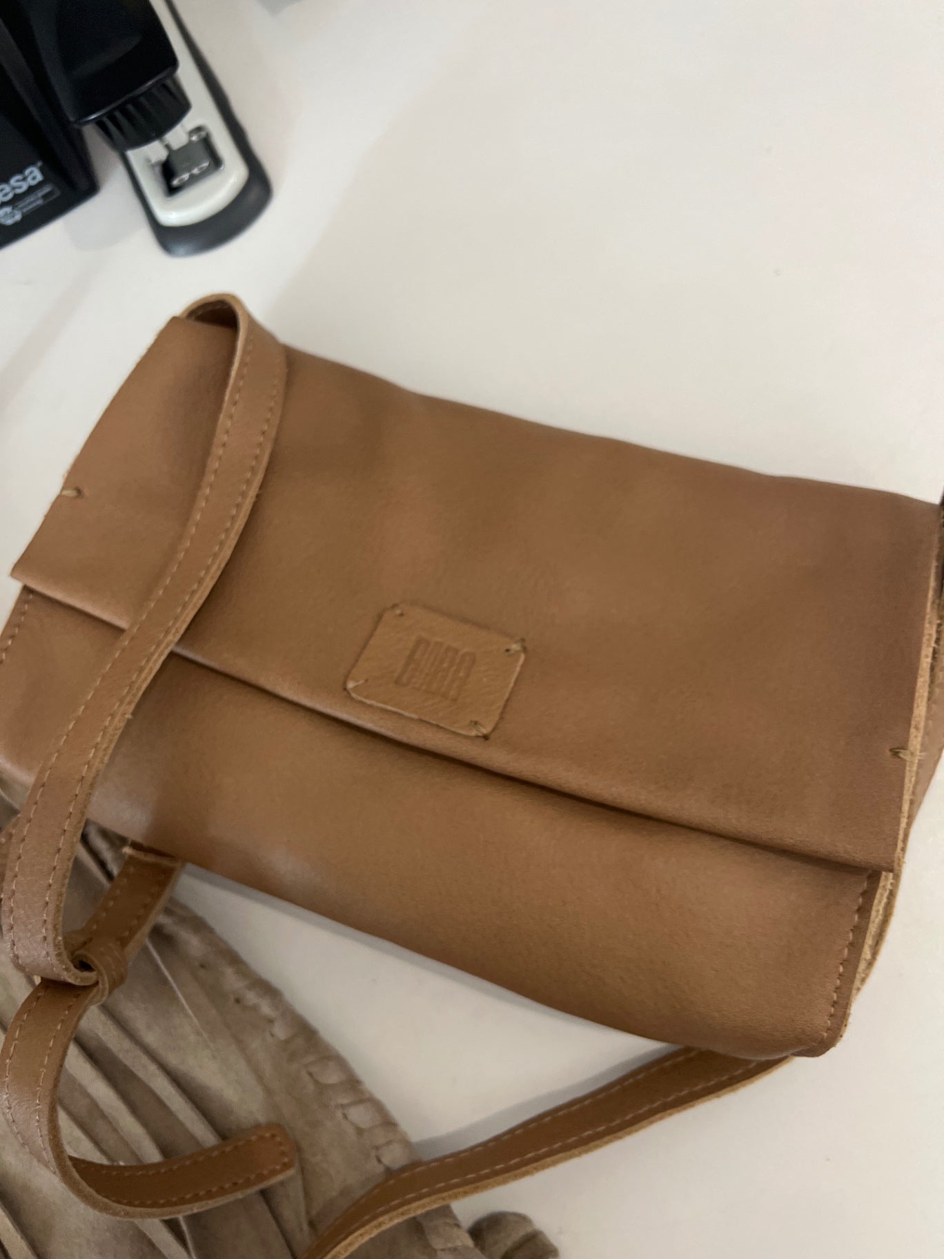 Biba Handtasche Beige Leder