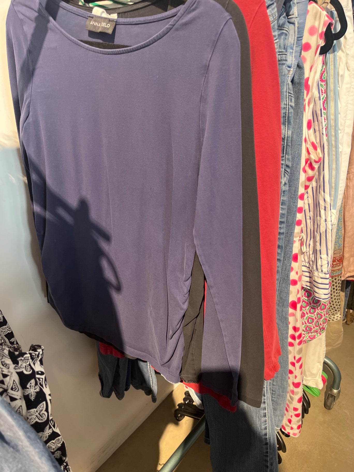 ANNA FIELD Umstandsshirt langarm Blau Gr.: M